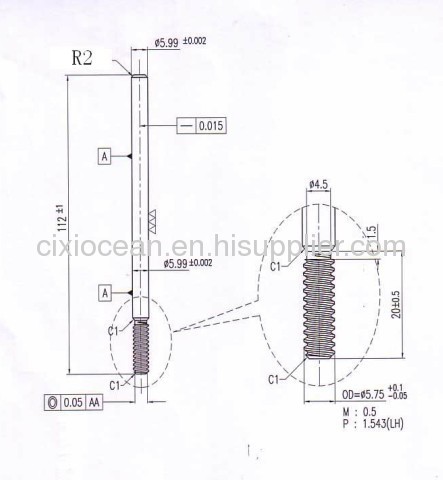 6X122MMFAN MOTOR ROTOR SHAFTMATERIAL 45 CARBON STEEL 