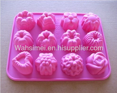 Hot sell silicone cake moulds flowers for holiday 