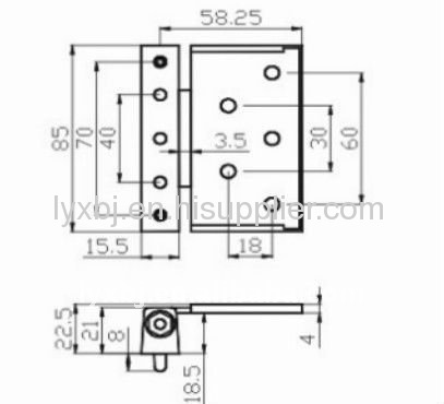 Standard 5-hole aluminum hinges for upvc door