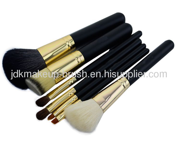 Professional 7 pcs cylinder black makeup brush set 