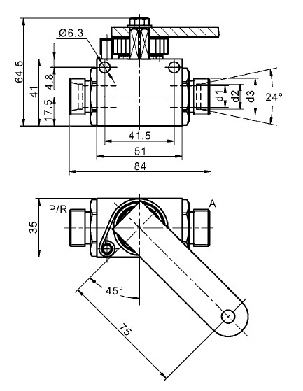 Hydraulic KP-XC13 stroke limitor valve