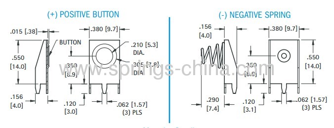 PCB Thru-Hole Mount Battery Contacts For A Size