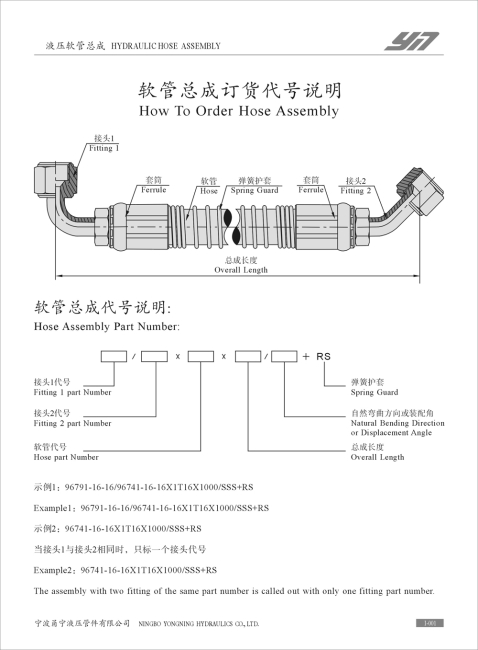 hydraulic hose assembly of engineering machinery hydraulic hose with pipefitings