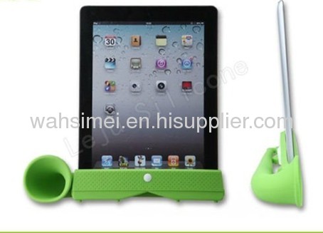 Wireless silicone ipad horn stander