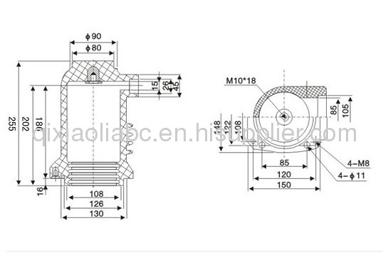 Isolation contact spout bushing 