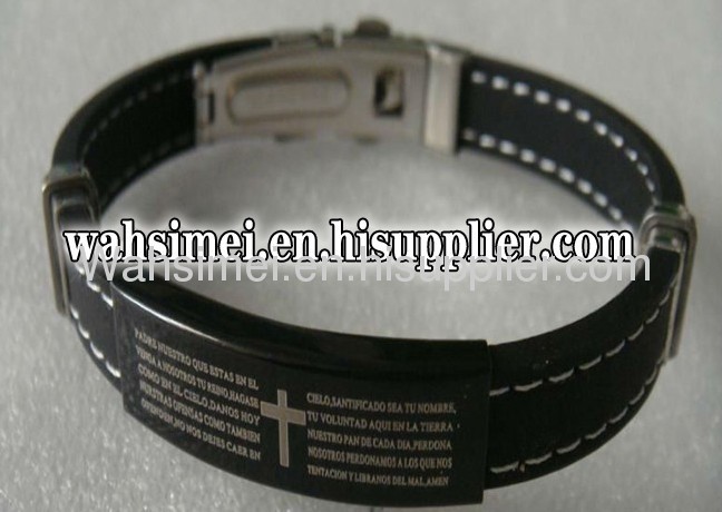 new arrival steel with silicone bracelet with QR 