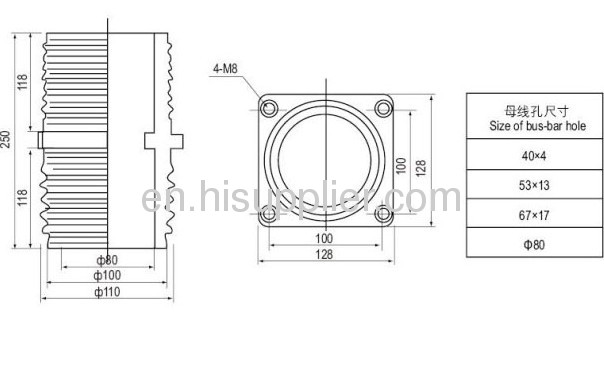 Epoxy resin cast bushing 