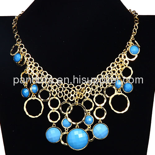 2013 Fashion Choker Gold Chain Resin Bib Necklaces Wholesale For Women