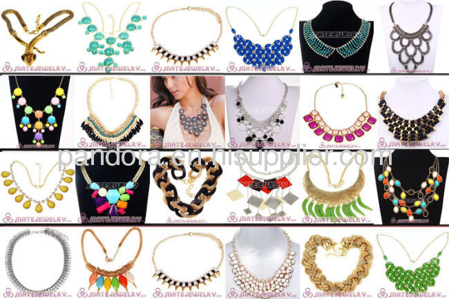 2013 Fashion Choker Gold Chain Resin Bib Necklaces Wholesale For Women