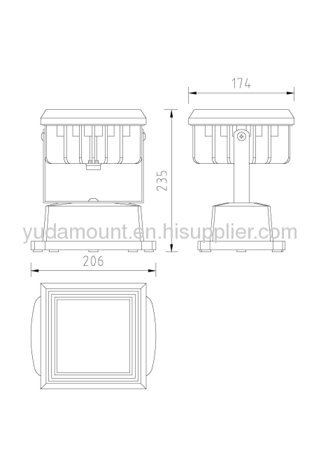 class i io 65 9*3w led squared flood lighting