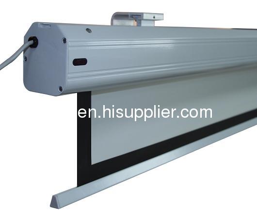 Eletrict projection screen with aluminum casing and IR/RF remote control