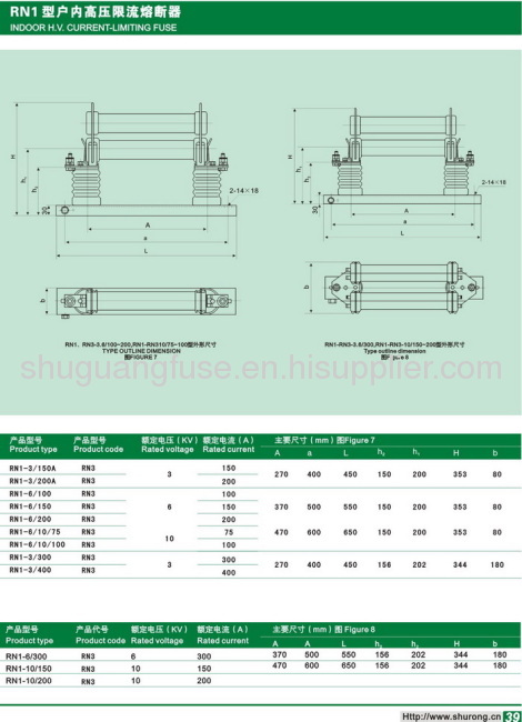 High Voltage Indoor Fuse for Voltage Mutual Inductor Protection (RN2)