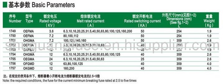 Oil Immersed High Voltage Fuse for Transformer Protection