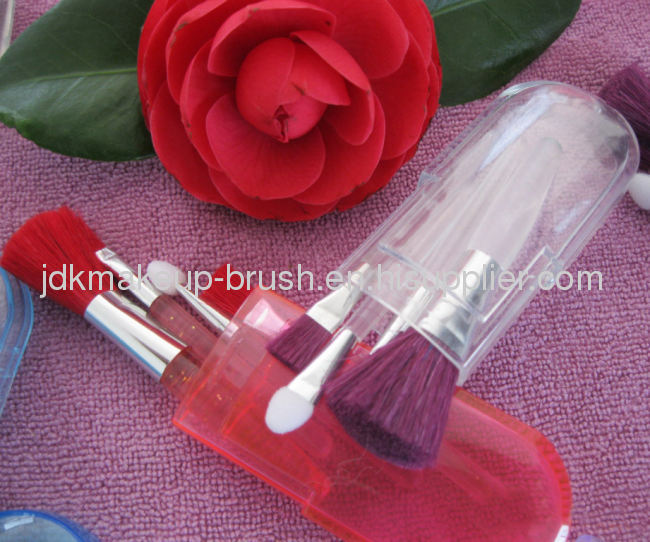 4pcs makeup brush with plastic case