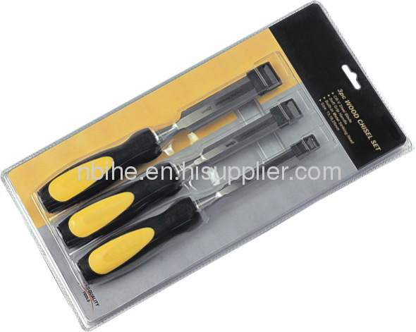 4pcs High-Level Wooden Chisel Set with easy plastic rack