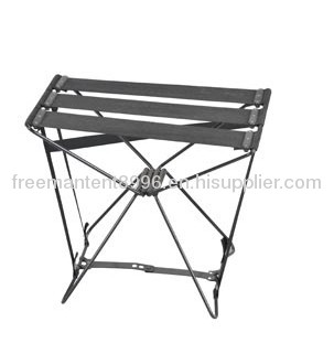 black metal outdoor folding camp stool