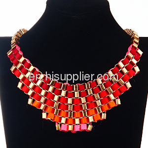 Trendy Multi Layer Statement Black Gold Fallon Veruca Chain Bib Necklace