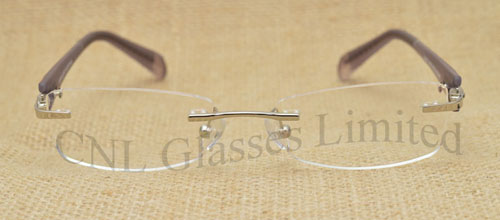 Rimless Light Flexible Eyeglass Frame with interchangeble temple