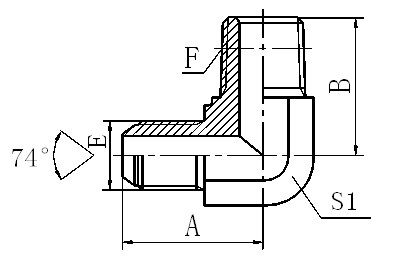 1QT9-SP 90° ELBOW METRIC MALE 74° CONE / BSPT MALE HYDRAULIC ADAPTER FITTING ELBOW PIPE FITTING