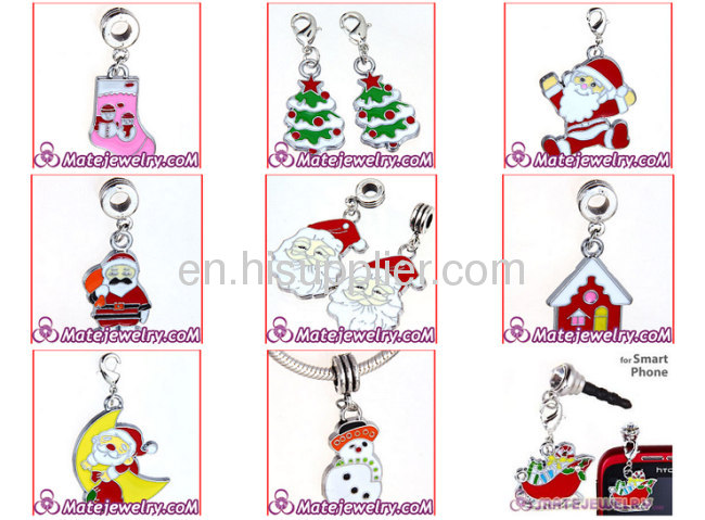 Fashion Designer Cheap Enamel european Santa Claus Charms For Jewelry Making