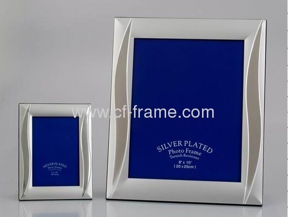 4 x6matel sliver plated photo frame with MDF and black velvet back and stand