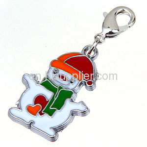 Wholesale Fashion Enamel Jewelry Pendant Christmas Snowman Charms european