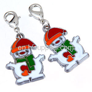 Wholesale Fashion Enamel Jewelry Pendant Christmas Snowman Charms european