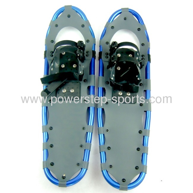 Grey aluminium snow shoes