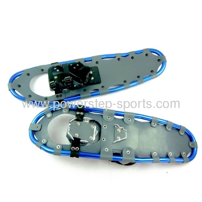 Grey aluminium snow shoes