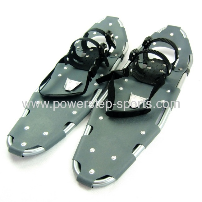 Grey aluminium snow shoes