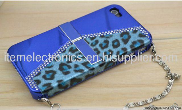 Handbag Design Luxury Case for iPhone 4 4S Leopard Handbag Lady Case With Different Colors + Retail Package