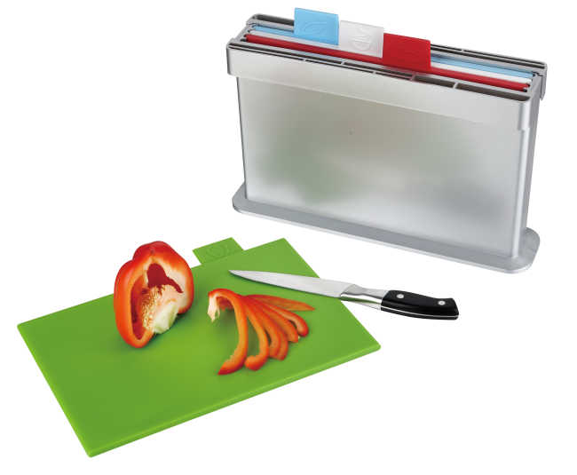 4pcs index chopping board, two sides knife shelves