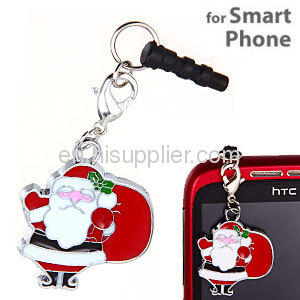 Fashion Enamel Christmas Santa Claus Anti Dust Earphone Jack Plug Charm