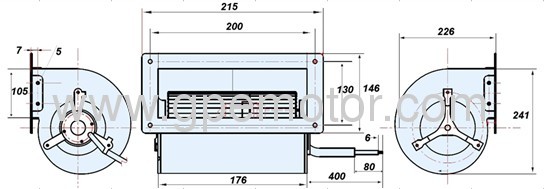 D1G160 Brushless DC Fan of double inlet forward curved with external rotor DC motor