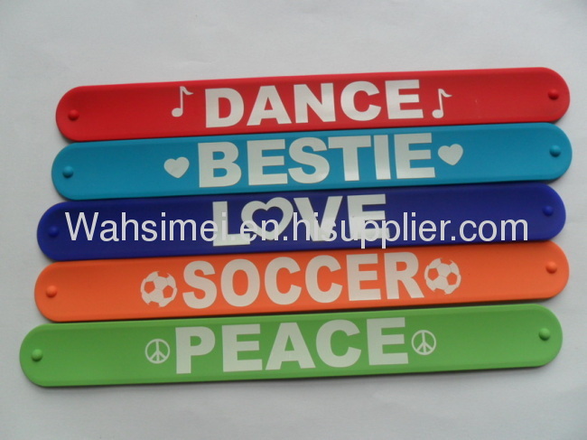 Hot Selling And High Quality Fashion Silicone Slap Bracelet 