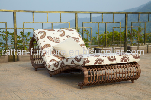 Rattan lounge swing pool patio set