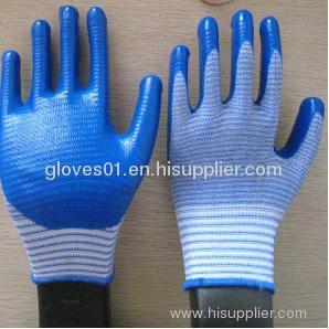 blue nitrile coated working gloves ,NG1501-21