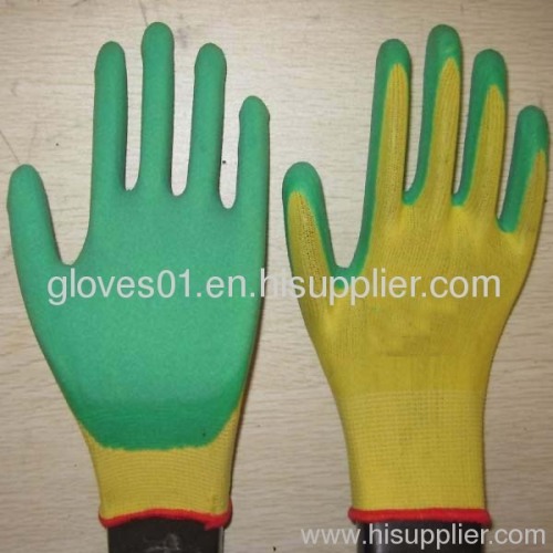 green latex coated working gloves LG1507-6