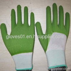 green latex coated working gloves LG1507-16