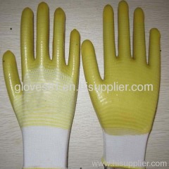 yellow PVC coated working gloves PG1511-11