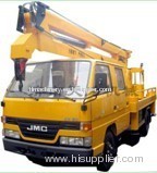 Folding arm aerial work platforms car