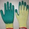 green latex coated working gloves LG1506-7