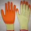 orange latex coated working gloves LG1506-8