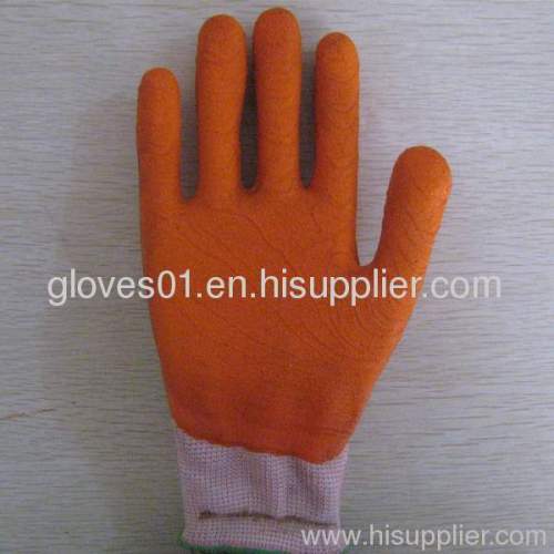 orange latex coated working gloves LG1507-18