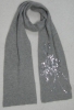 Acrylic knitted scarf with sequins
