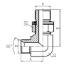 1BH9-OG 90° ELBOW BSP MALE 60° SEAT / METRIC MALE L-SERIES ISO 6149-3 HYDRAULIC ADAPTER FITTING ELBOW PIPE FITTING