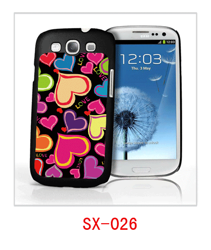 hearts picture 3d case for galaxy S3,pc case rubber coated,multiple colors available