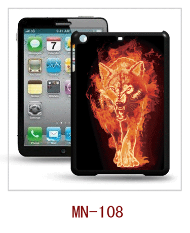 wolf picture case for ipad mini with 3d picture,pc case rubber coating,multiple colors available