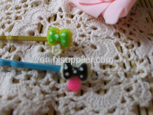 2012 fashion Fancy Handmade YZJ006 bowknot Shape Iron and Resin Hair Clip/ Hair Grip/ Hairpin 