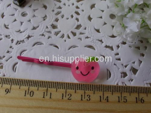 2012 fashion Cute Handmade YZJ009 Fruit Shape Iron and Resin Hair Clip/ Hair Grip/ Hairpin 